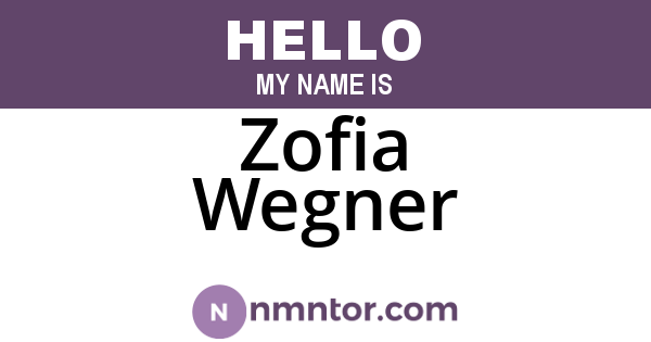 Zofia Wegner