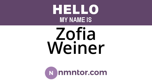 Zofia Weiner