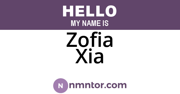 Zofia Xia