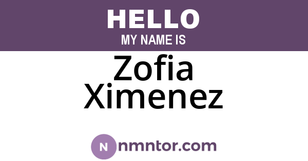 Zofia Ximenez