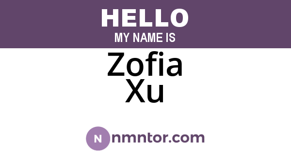 Zofia Xu