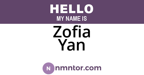 Zofia Yan