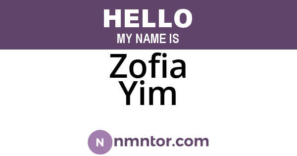Zofia Yim