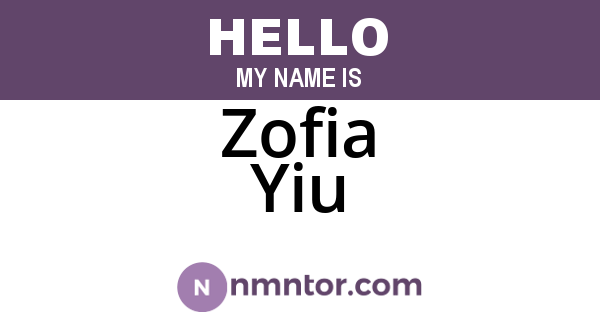 Zofia Yiu