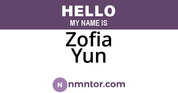 Zofia Yun