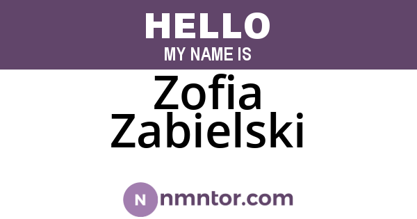 Zofia Zabielski