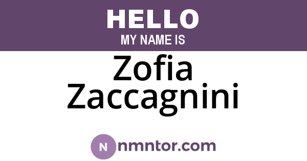 Zofia Zaccagnini