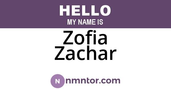 Zofia Zachar