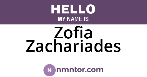 Zofia Zachariades