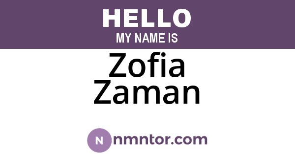 Zofia Zaman
