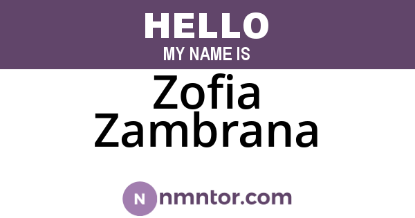 Zofia Zambrana