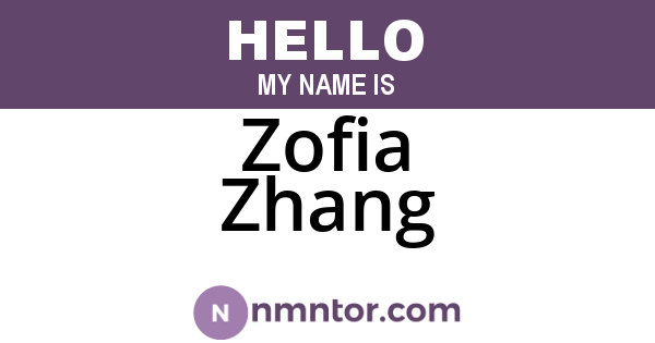 Zofia Zhang