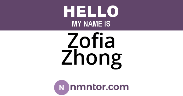 Zofia Zhong