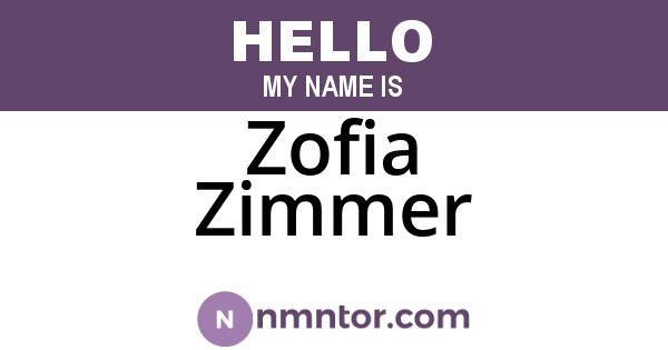 Zofia Zimmer