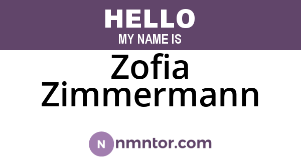 Zofia Zimmermann