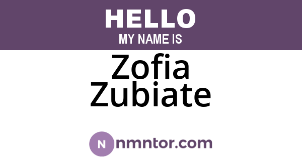 Zofia Zubiate