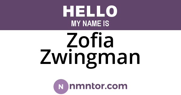 Zofia Zwingman