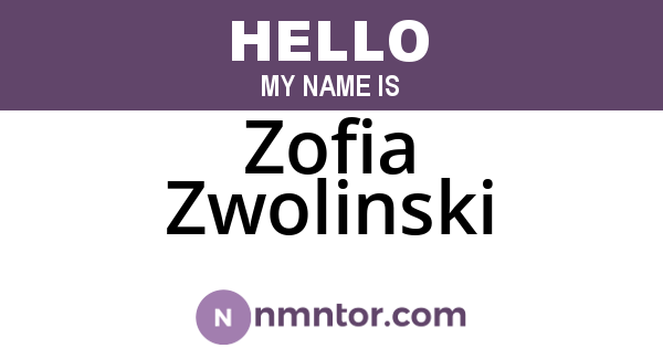 Zofia Zwolinski