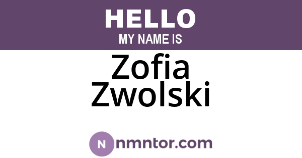 Zofia Zwolski