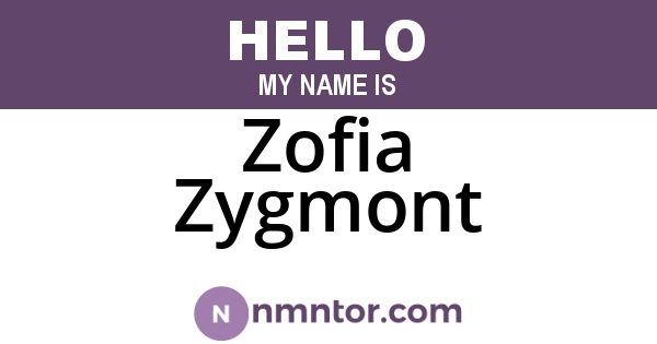 Zofia Zygmont