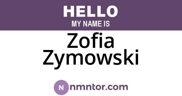 Zofia Zymowski