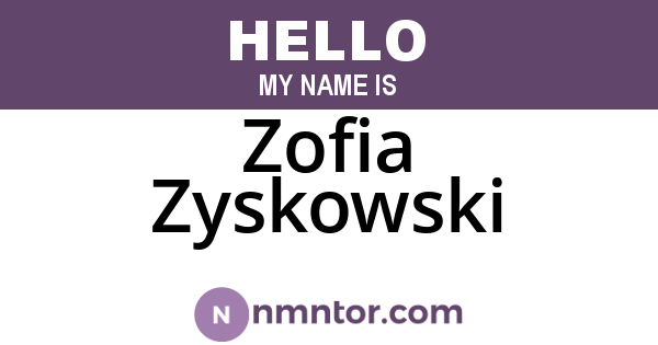 Zofia Zyskowski