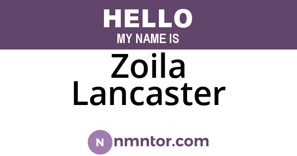 Zoila Lancaster