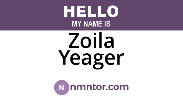 Zoila Yeager