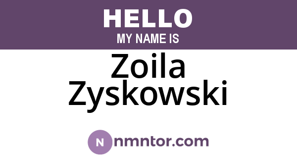 Zoila Zyskowski