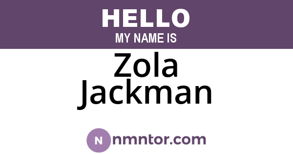 Zola Jackman