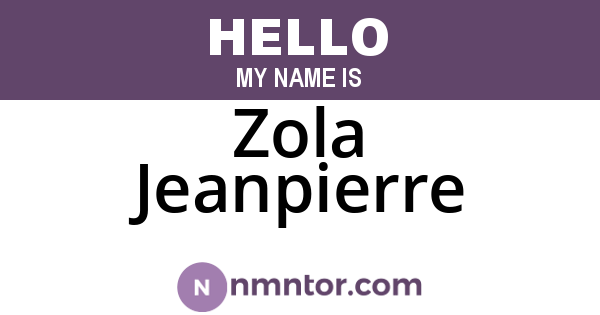 Zola Jeanpierre