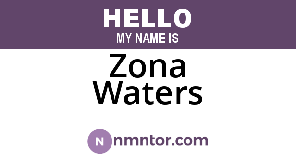 Zona Waters