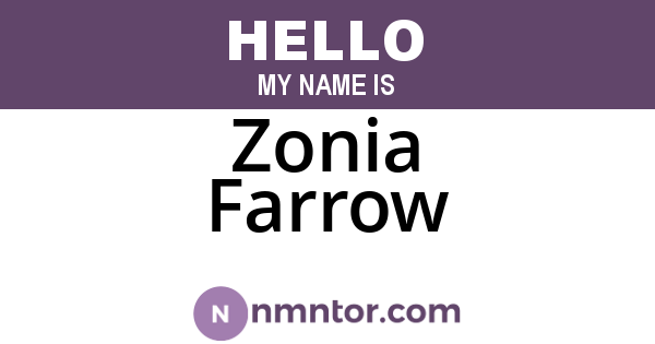 Zonia Farrow