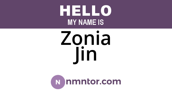 Zonia Jin