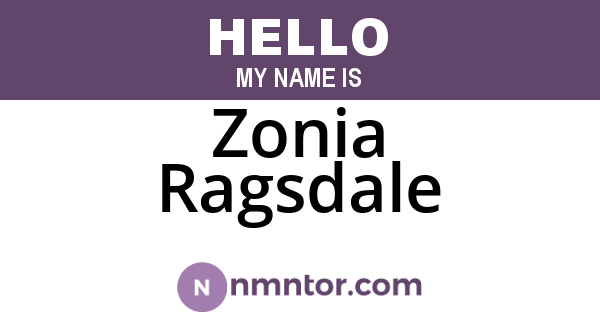 Zonia Ragsdale