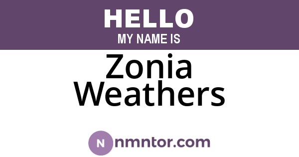 Zonia Weathers