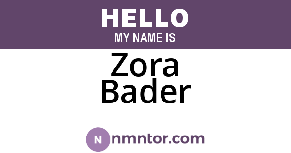 Zora Bader