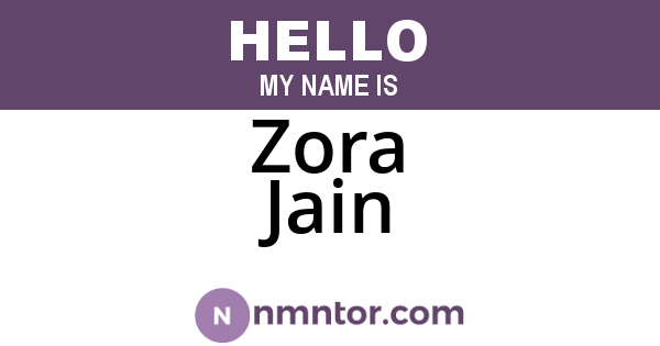 Zora Jain