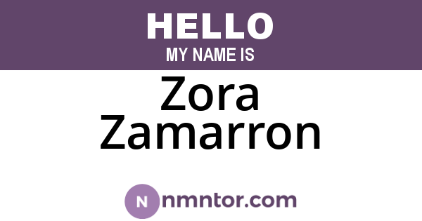 Zora Zamarron