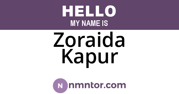 Zoraida Kapur