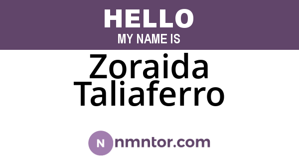 Zoraida Taliaferro