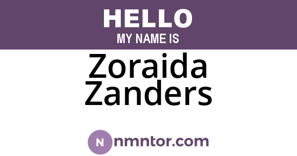 Zoraida Zanders