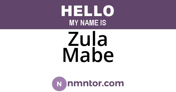 Zula Mabe