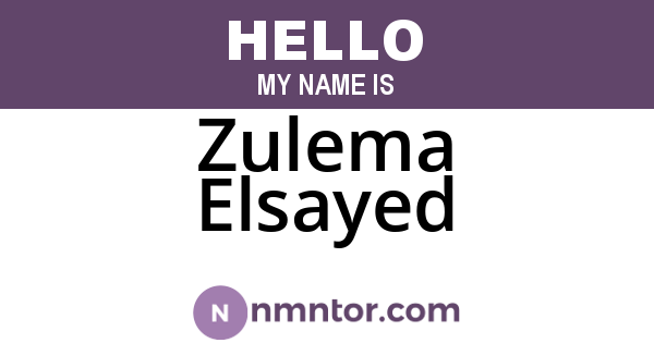 Zulema Elsayed