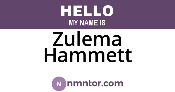 Zulema Hammett
