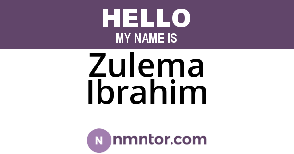 Zulema Ibrahim