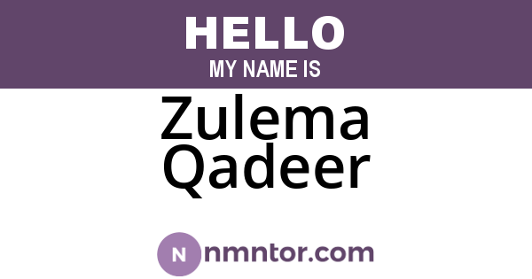 Zulema Qadeer