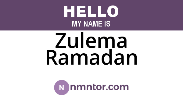 Zulema Ramadan