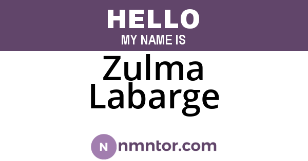 Zulma Labarge