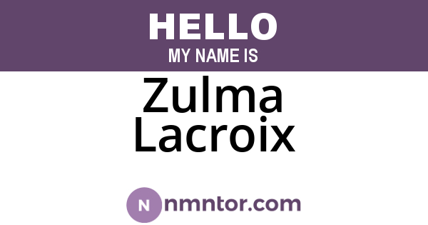 Zulma Lacroix